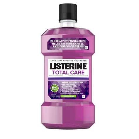 Listerine Total Care Anticavity Fluoride Mouthwash, 6 Benefits in 1 ...