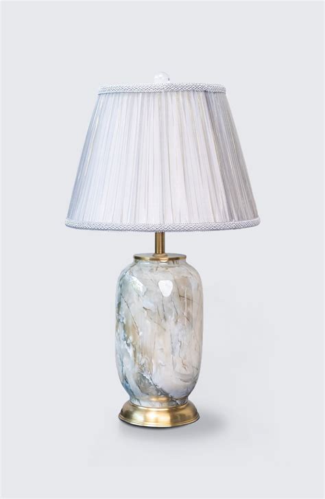 Adam Ivory Gold Ceramic Marble Texture Ceramic Table Lamp