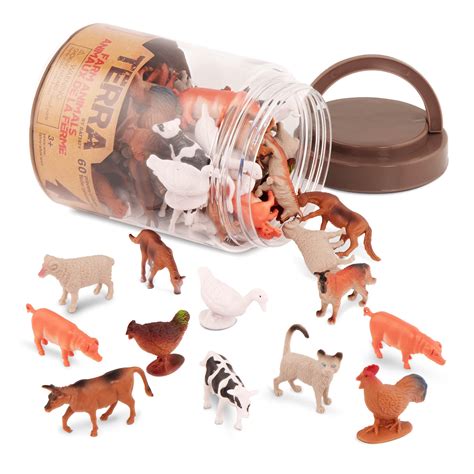 Buy Terra by Battat – Toy Farm Animals Tube – 60 Mini Figures in 12 ...
