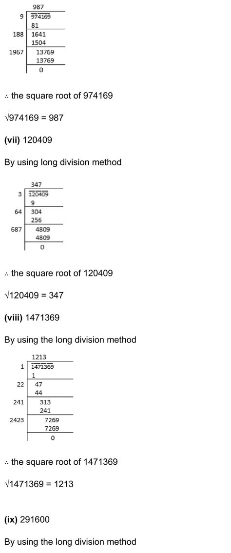 RD Sharma Chapter 3 – Squares and Square Roots Exercise 3.5 Solutions ...