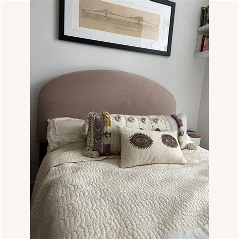 West Elm Curved Headboard & West Elm Brass Base - AptDeco
