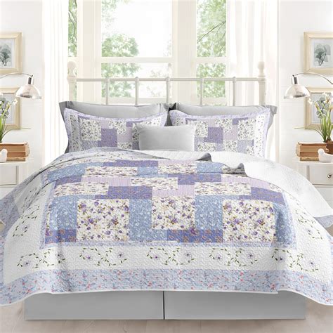 Amazon.com: Purple Bedding Sets Queen - Reversible Microfiber Farmhouse ...