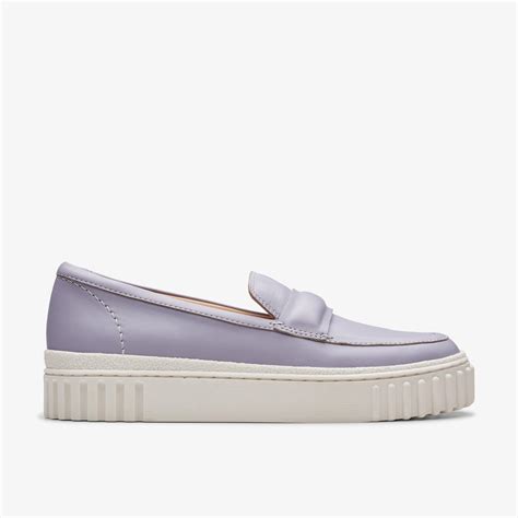 Womens Mayhill Cove Lilac Leather Shoes Loafers Slip Ons | Clarks Outlet