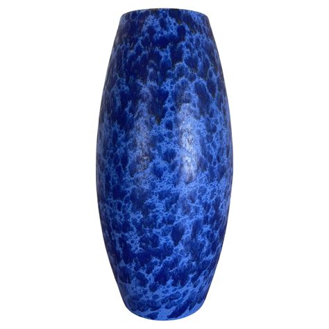 Large 38cm Pottery Fat Lava "blue-blue" Floor Vase Made by Scheurich ...