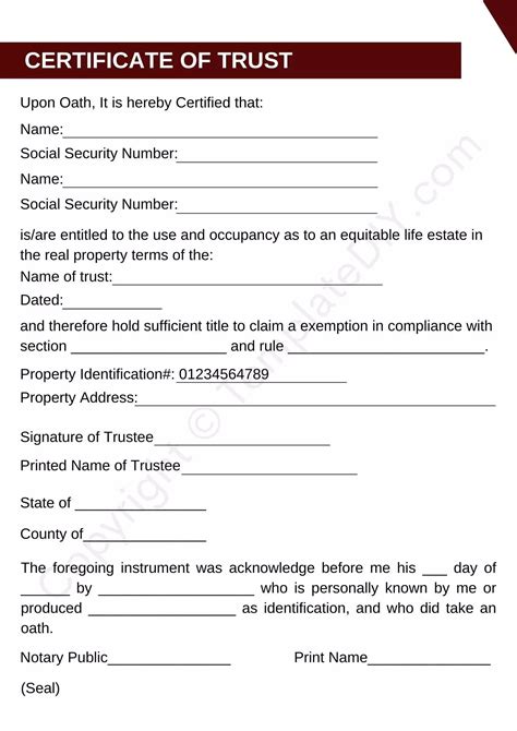 California Certificate Of Trust Form Fillable Pdf - Printable Forms ...