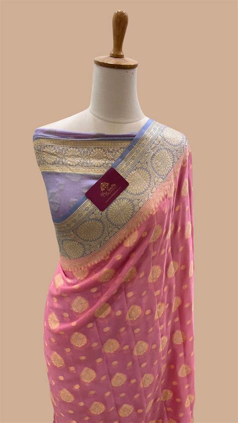 Pure Khaddi Chiffon Banarasi Saree – The Crafts Banaras