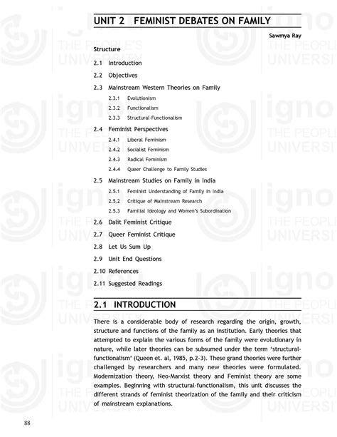 Feminism Debates ON Family - Family UNIT 2 FEMINIST DEBATES ON FAMILY ...