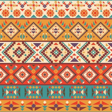 Seamless Colorful Navajo Pattern Stock Vector - Illustration of ethnic ...