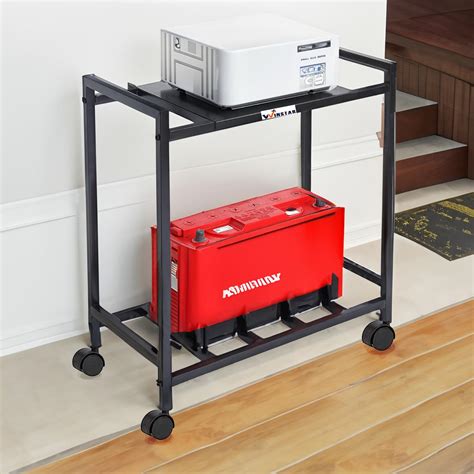 WINSTAR 2-Tier UPS Stand for Home and Office | Metal Inverter Trolley ...