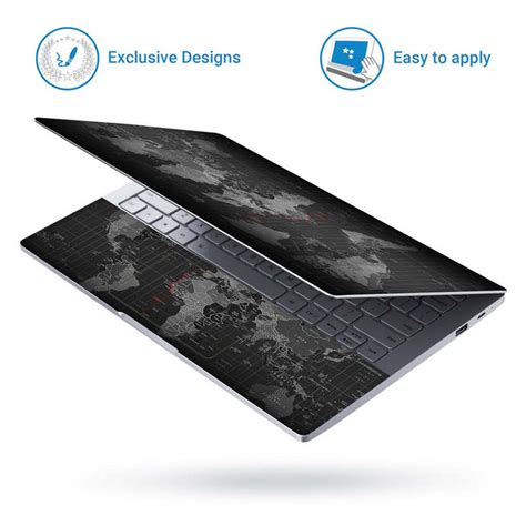 Full Panel Laptop Skin - World Map Black – SkinsLegend