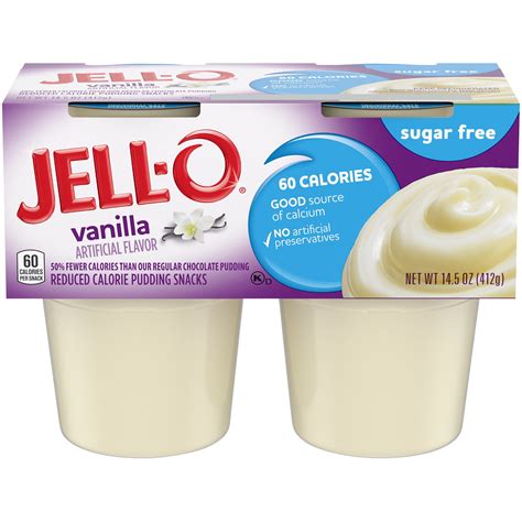 Jello Pudding Sugar Free Jell-o Ready Vanilla Cups, 4 Ct