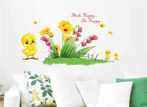 Buy Decals Design 'Three Chickens in a Garden of Love' Wall Sticker ...