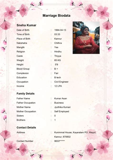 Free Marriage Biodata Maker — 43 Designer Templates, 12 Languages