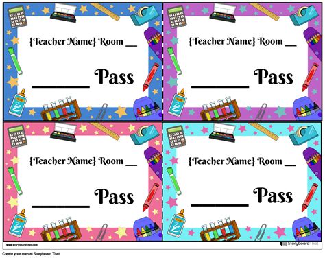 Storyboard That: Free Printable Hall Passes for Classrooms