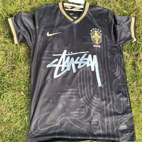 CUSTOM STUSSY BRAZIL JERSEY SUPER RARE‼️‼️‼️ only flaw... | Depop