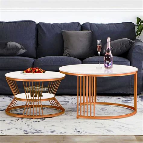 Classic Style Complementing Copper Coffee Table Set of 2 – Decor Smart