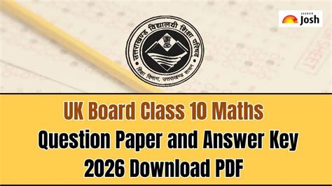 UK board Class 10 Maths Question Paper and Answer Key 2026: Download PDF