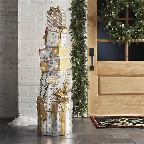 60" LED Stacking Presents with Metallic Finish & Yard Stakes for Indoor ...