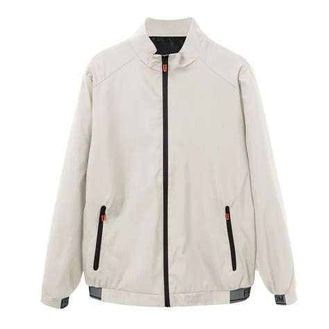 Caqnni Men's Lightweight Jackets Full Zip Up Light Coat Laydown Collar ...