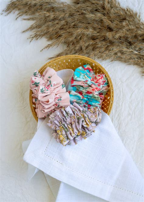 Blue Floral Scrunchies | hair accessories - Purecloth.Co – PureCloth.Co