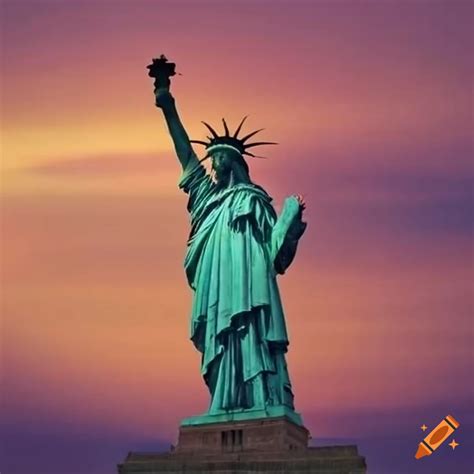 Silhouette of statue of liberty symbolizing hope and freedom
