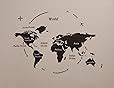 Decals Design 'World Map' Wall Sticker (PVC Vinyl, 90 cm x 60 cm, Black ...