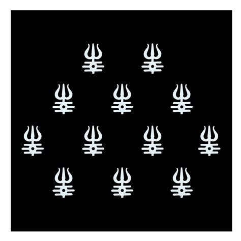 Comet Busters® White Tripund Trishul Mahakal Bindis – 10mm Spiritual D