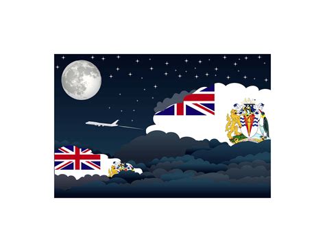 British Antarctic Territory Flag Night Clouds Aeroplane Airport Flying ...