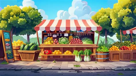 Juice Market Stall Cartoon 的图像结果