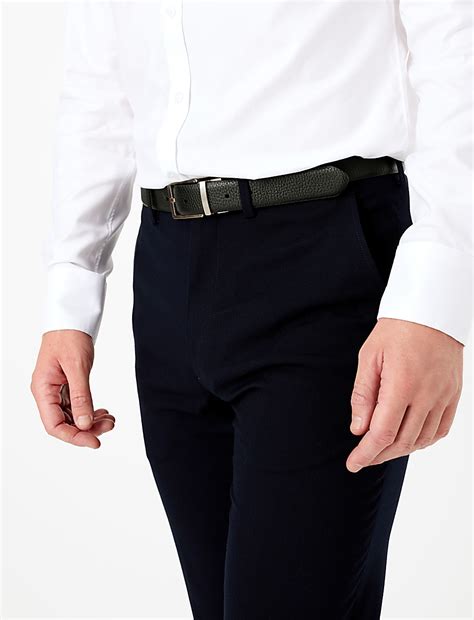 Buy Leather Textured Reversible Belt at Marks & Spencer