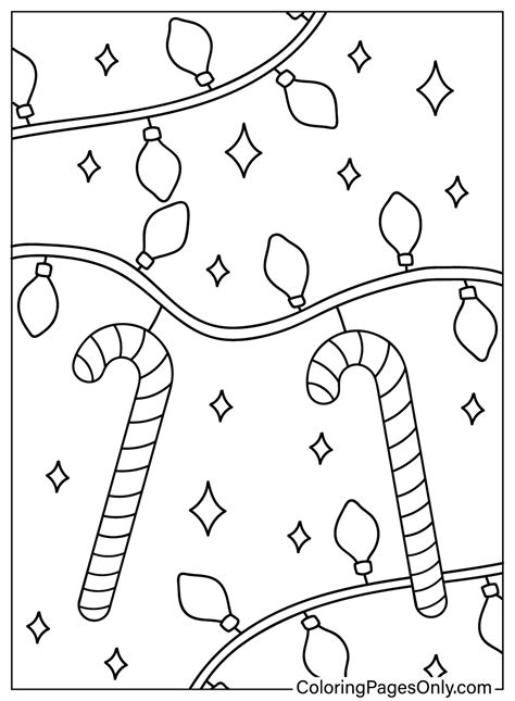 Candy Cane Printable Free Coloring Pages