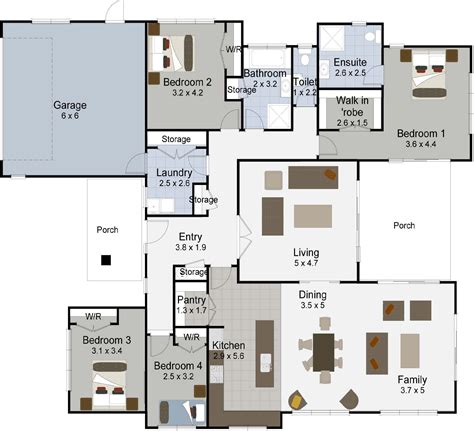H Shaped House Plans With Patio