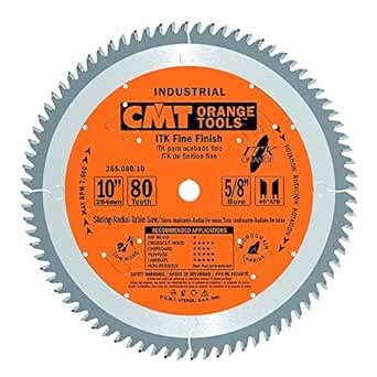 CMT 255.080.10 ITK Industrial Fine Finish Saw Blade, 10" x 80 Teeth 40A ...