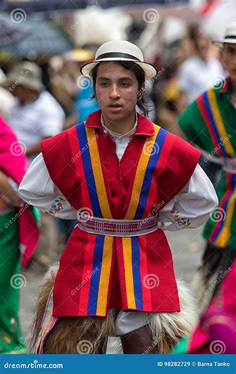 Indigenous Male in Colourful Clothing Ecuador Editorial Stock Image ...
