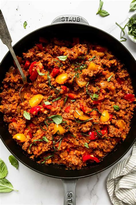 Deconstructed Stuffed Peppers Skillet | Mary's Whole Life