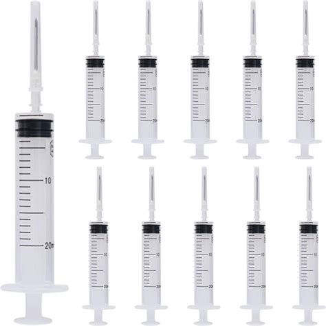 Amazon.com: 20 ml Syringe, 10 Pack Plastic Syringes with 16Ga Needles ...