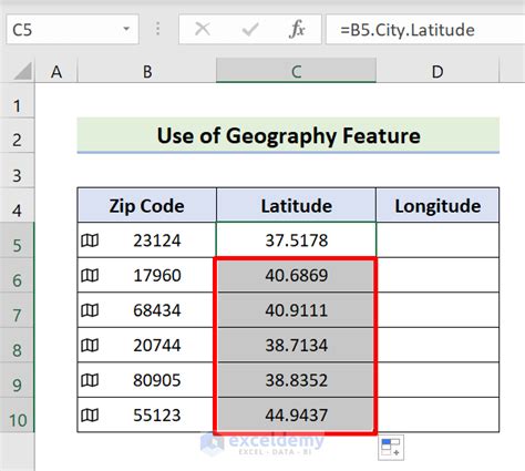 How to Convert ZIP Code to Latitude and Longitude in Excel