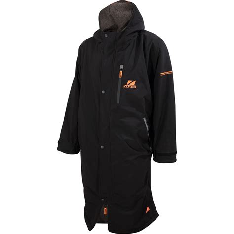 Zone3 Polar Fleece Parka Robe Jacket - Black/Grey | BIKE24