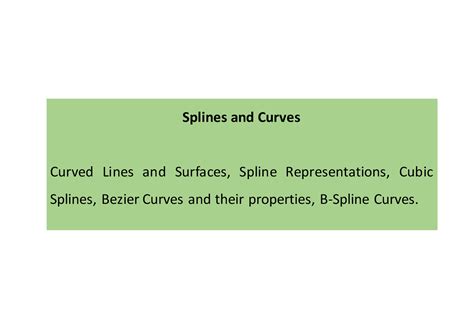 Spline n curves - Summary Bachelors of Engineering - Computer Science ...