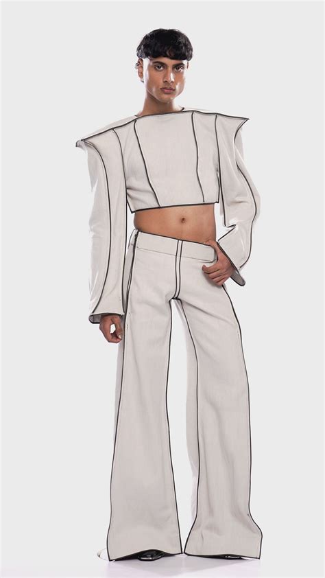 Handwoven grey structured co-ord set