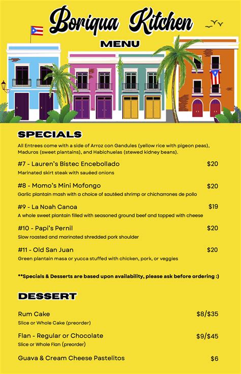 Menu — Boriqua Kitchen