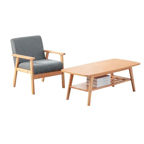 Benjara Gala Modern Coffee Table and Chair Set, Bottom Shelf, Padded ...