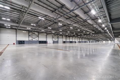 Modern warehouse polished reflective concrete shiny floor