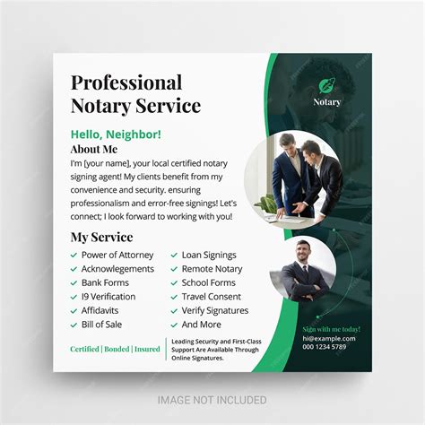 Premium Vector | Notary public marketing social media post template ...