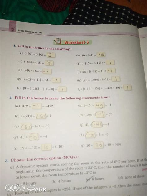 Fill in the boxes in the following: (a) (-60) + (-10) (b) 40+(-4)= (c ...