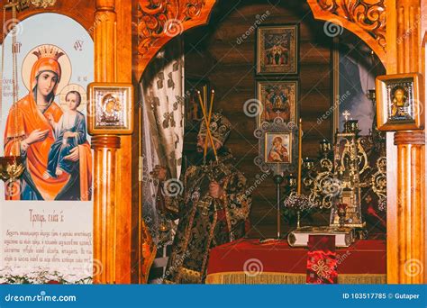 The Archbishop Serves at the Divine Liturgy in the Altar of the ...