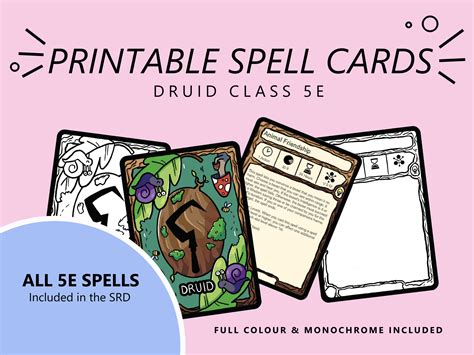 Dnd 5E Druid Spell Cards at Emily Marsh blog