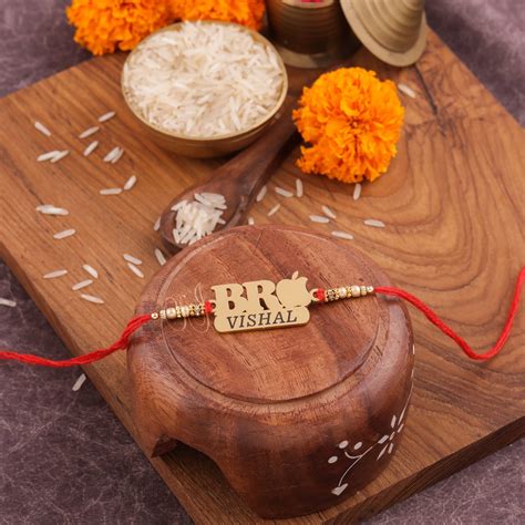 Personalized Stylish Threads Engraved Apple Rakhi – givitas.in