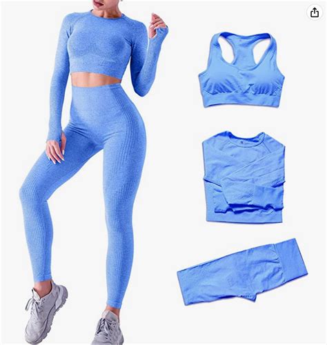DONYKARRY Women's 3 Piece Yoga Workout Sets for Women Sportswear High ...