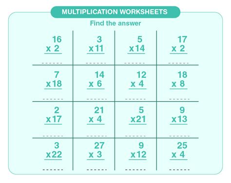 Image result for 3rd Math Multiplication Worksheets